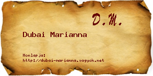 Dubai Marianna névjegykártya